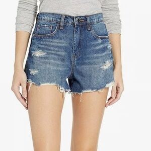 Wild Fable Blue Jean Shorts Distressed High-Waisted Size 6